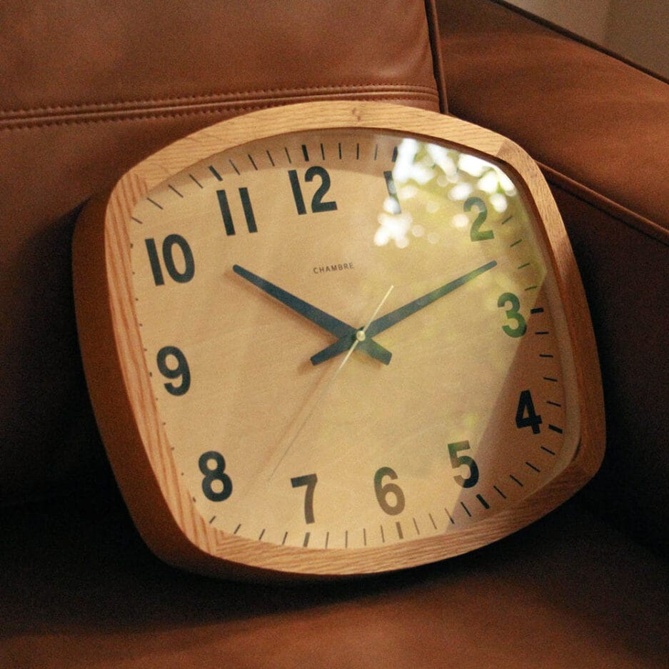 Chambre R Square Wall Clock Oak