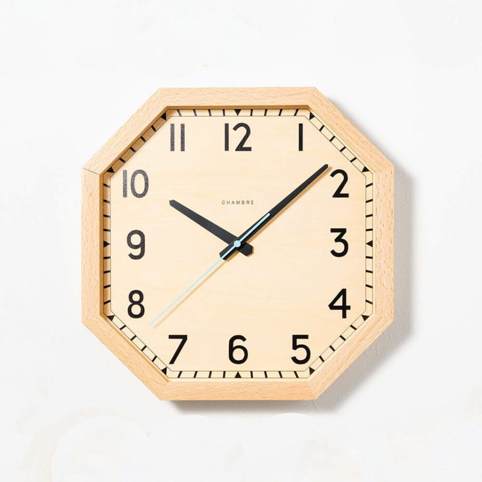 Chambre Octagon Wall Clock Natural